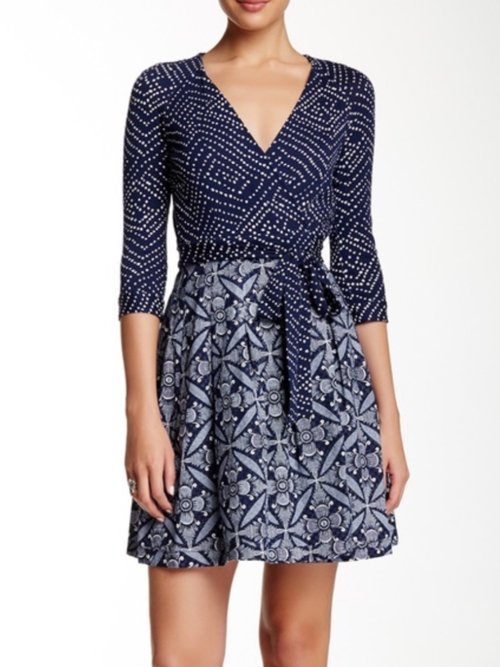 Diane von Furstenberg Jewel Mixed Print Wrap Dress! Size 6